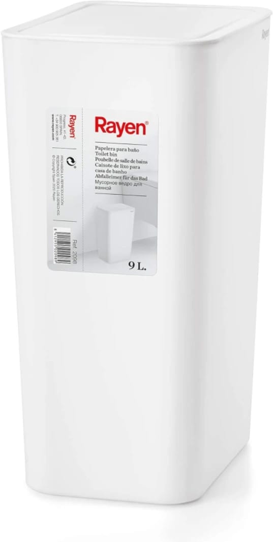 Rain 9L White Trash Can