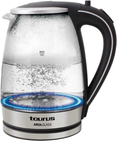 Taurus Aroa Glass Kettle, 1.8L, 2200W, Stainless Steel