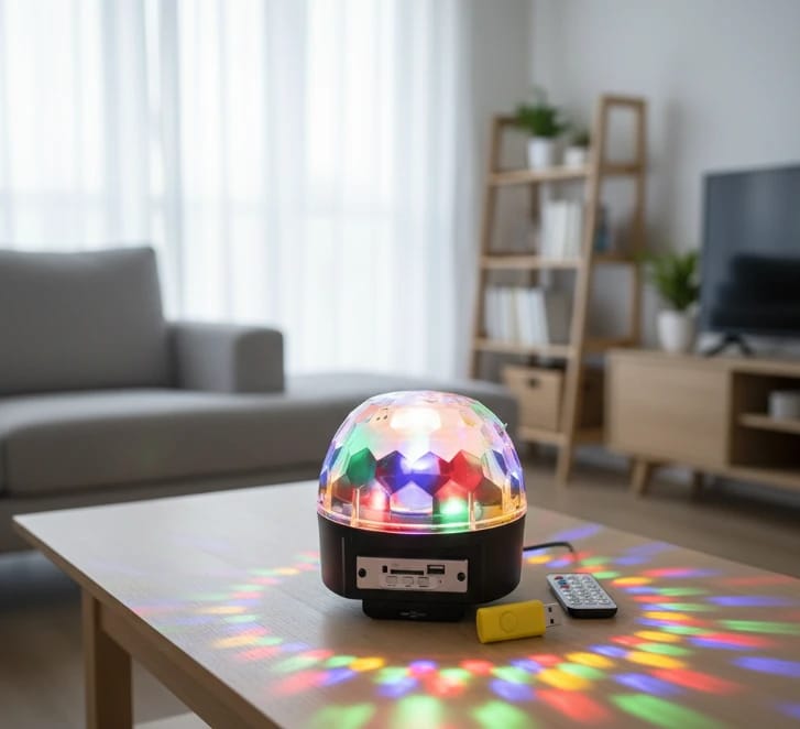 مصباح LED مع مكبر صوت مدمج وتقنية بلوتوث لتجربة إضاءة موسيقية مثالية لحفلات المناسبات والعروض