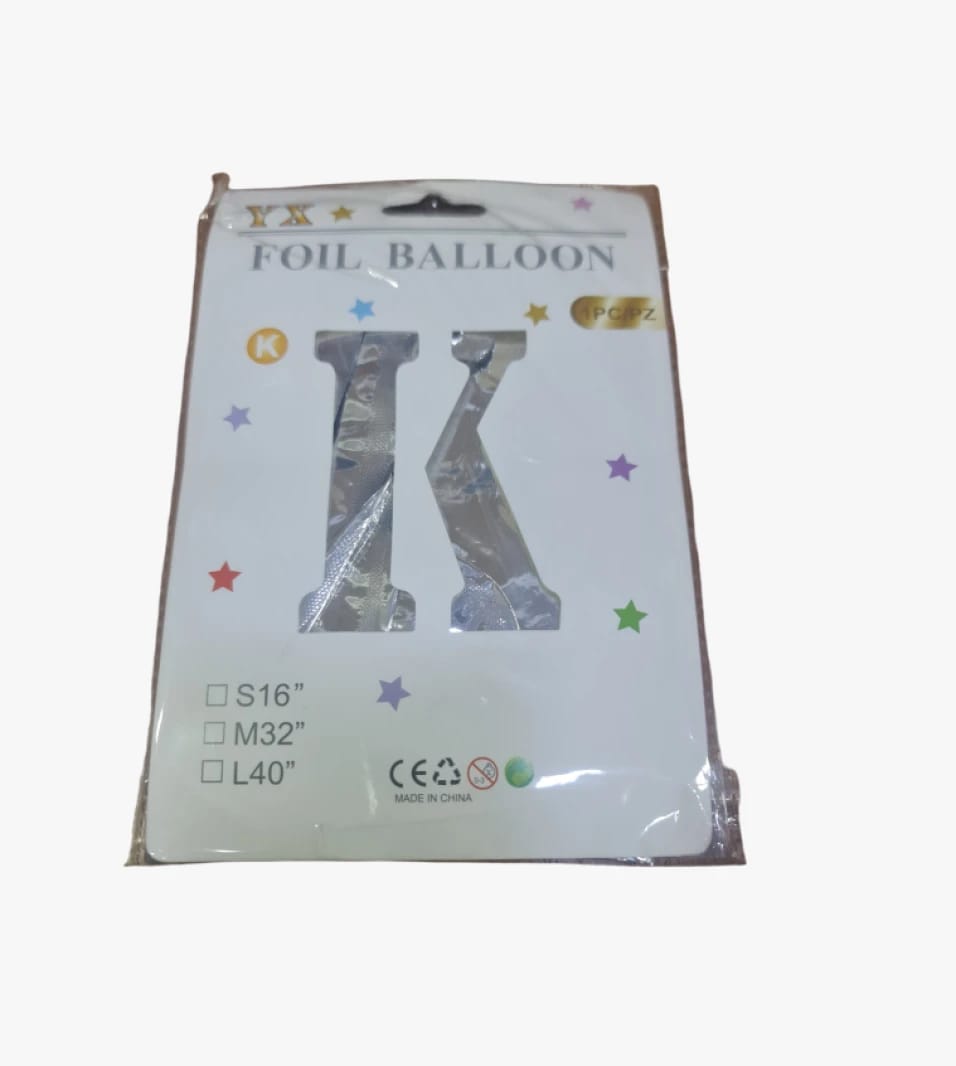 YX Deluxe Foil Balloon for Special Occasions, Letter K Design in Large Size for Celebratory Events