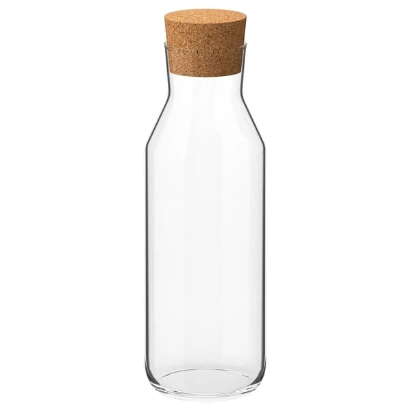 Carafe with stopper, clear glass/cork, 1 l