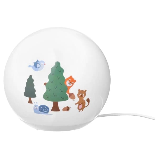 LED table lamp, forest patterned