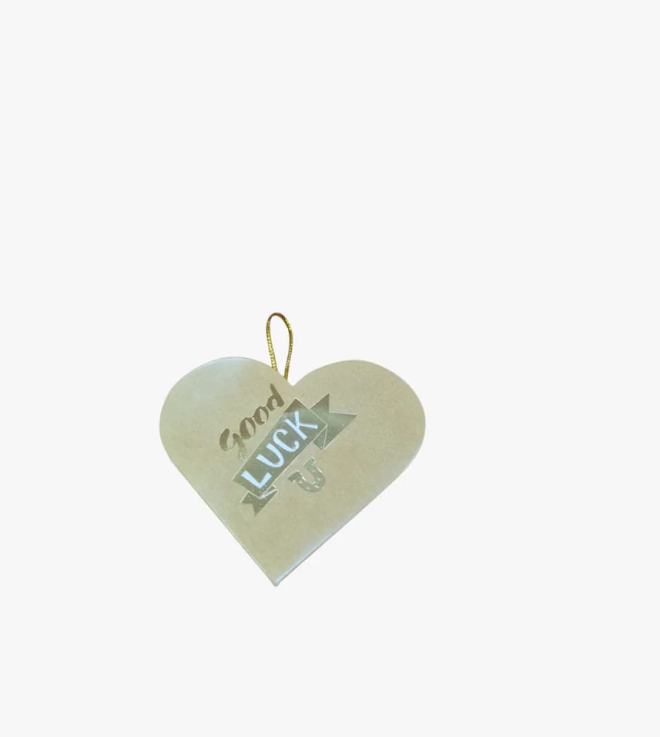 Unique Heart-Shaped Greeting Card with Good Luck Design for Friends and Loved Ones from Premium Gift Brand