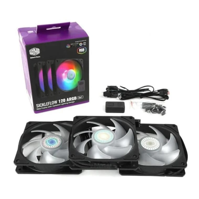 Cooler Master SickleFlow 120 ARGB 3-in-1 Fans With Controller, New Frame With Updated Lighting