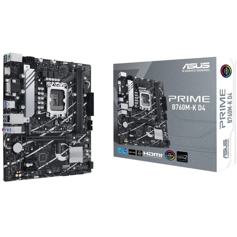 لوحة أم أسوس برايم B760M-K D4 للجيل 13 من إنتل، PCIe 4.0، DDR4، منفذا M.2 PCIe 4.0