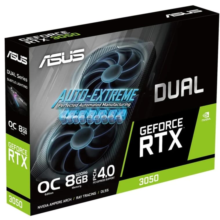 بطاقة رسوميات ASUS Dual GeForce RTX 3050 إصدار OC بسعة 8GB GDDR6 ومنفذ PCI Express 4.0