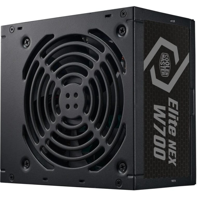 مزود طاقة Cooler Master ELITE NEX WHITE W700 230V، بقدرة 700 واط وشهادة 80+ White، متين وآمن للمبتدئين