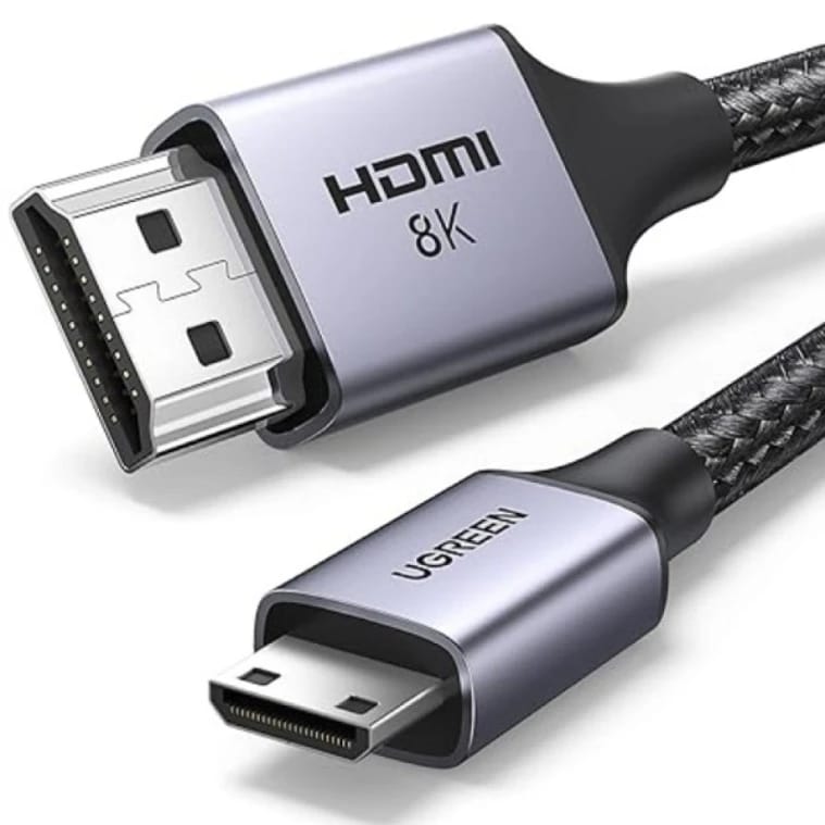 كابل يو جرين 15514 Mini HDMI إلى HDMI بدقة 8K فائق السرعة 48 جيجابت في الثانية، 1 متر