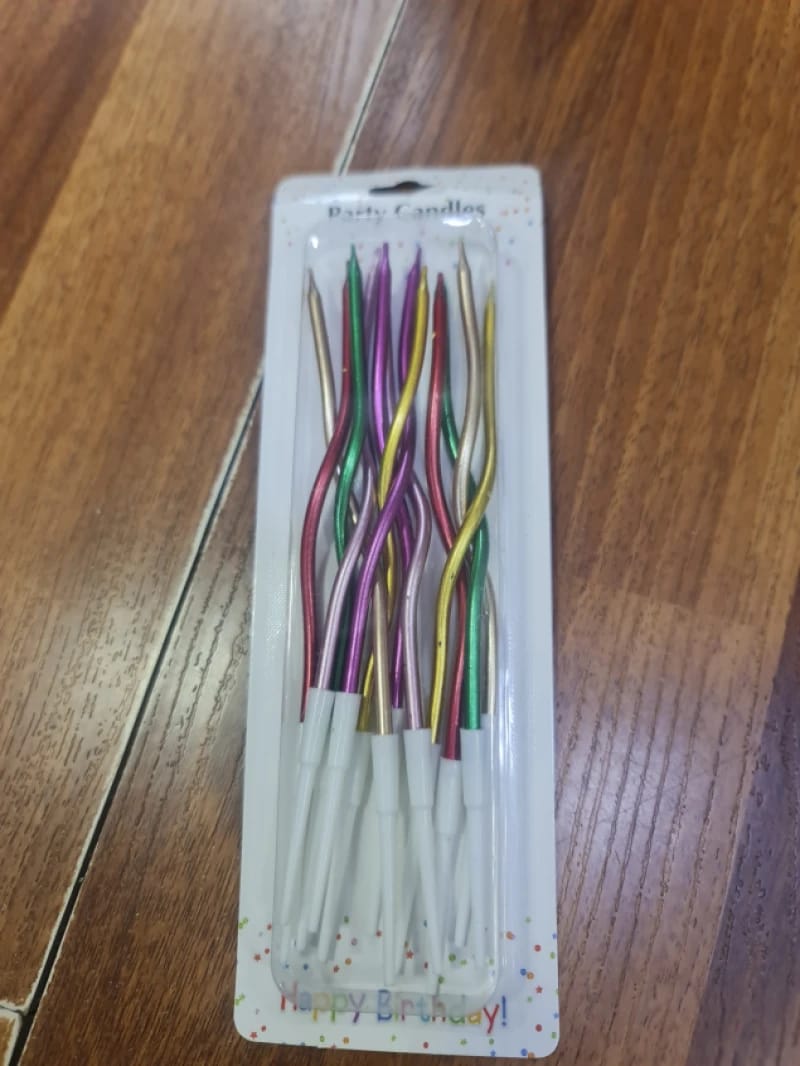 Metallic Twisted Birthday Party Candles for Special Occasions Celebrations for Loved Ones and Friends