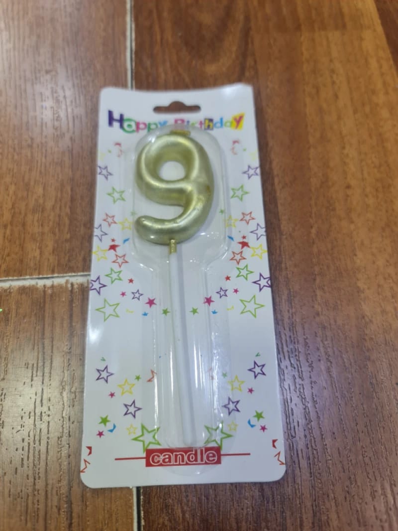 Golden Birthday Candle Number 9 with Playful Design for Kids and Adults for Joyful Celebrations and Unique Occasions