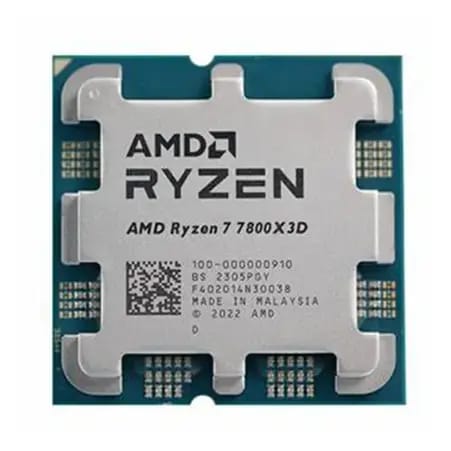معالج AMD RYZEN 7 7800X3D ثماني النواة بسرعة معززة قصوى 5.0 جيجاهرتز وذاكرة تخزين مؤقت 96 ميجابايت لمقبس AM5