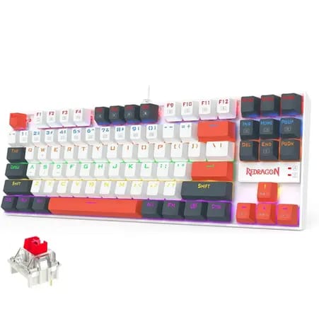 لوحة مفاتيح الألعاب الميكانيكية Redragon K552 WLR Kumara RGB - مفاتيح حمراء
