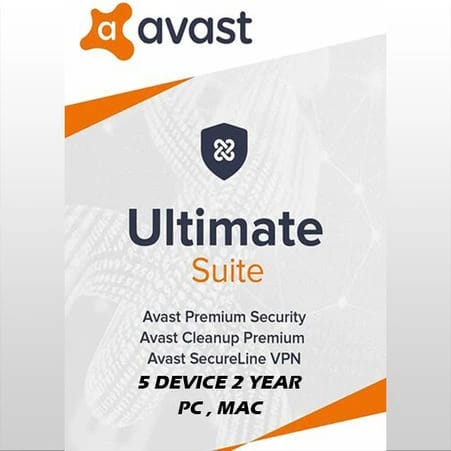 اشتراك Avast Ultimate - عالمي (للكمبيوتر/ماك) لـ 5 أجهزة لمدة عامين - مفتاح رقمي