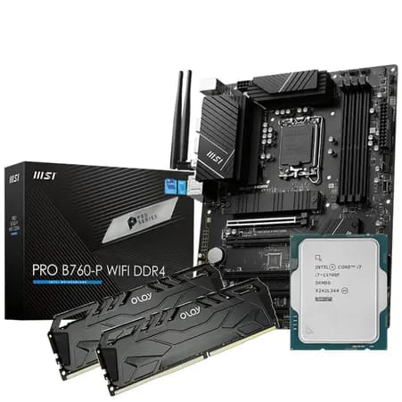 حزمة تجميع: معالج Intel Core i7-13700F، لوحة أم MSI Pro B760-P WiFi DDR4، ذاكرة OLOY 32GB 3200MHZ DDR4