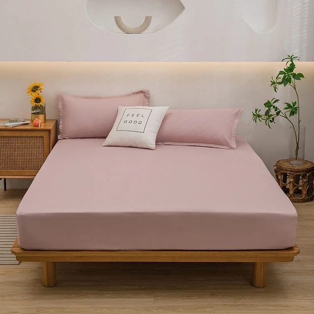 King Size Fitted Sheet Set with 2 Pillowcases