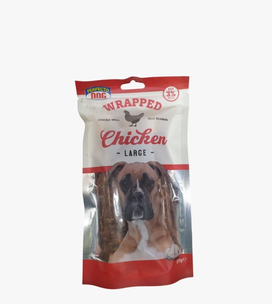 Perfecto Dog Delicious Chicken Snack Large Size Ideal for Dogs with Low Fat Content