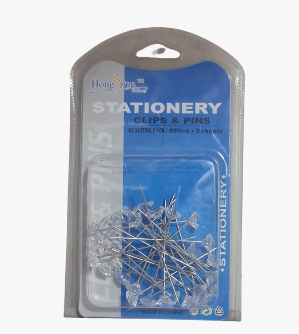 Hong Yue Office Stationery Transparent Foot Pins for Schools and Offices
