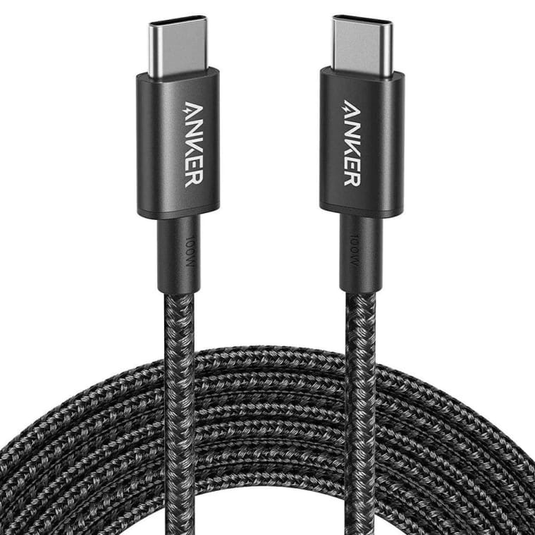 كيبل أنكر باورلاين نايلون USB-C إلى USB-C (6 أقدام) - أسود