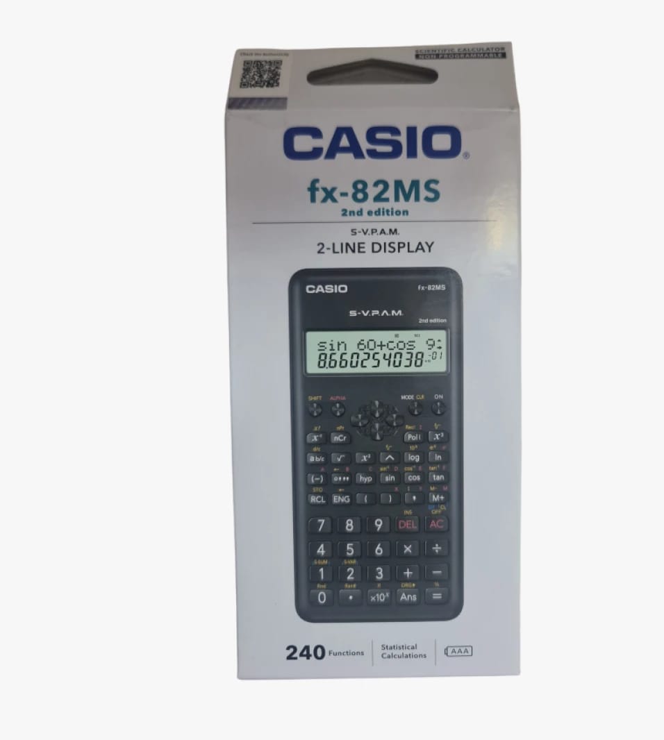 آلة حاسبة علمية كاسيو fx-82MS الإصدار الثاني مع عرض ثنائي ومزايا متقدمة للطلاب والمحترفين