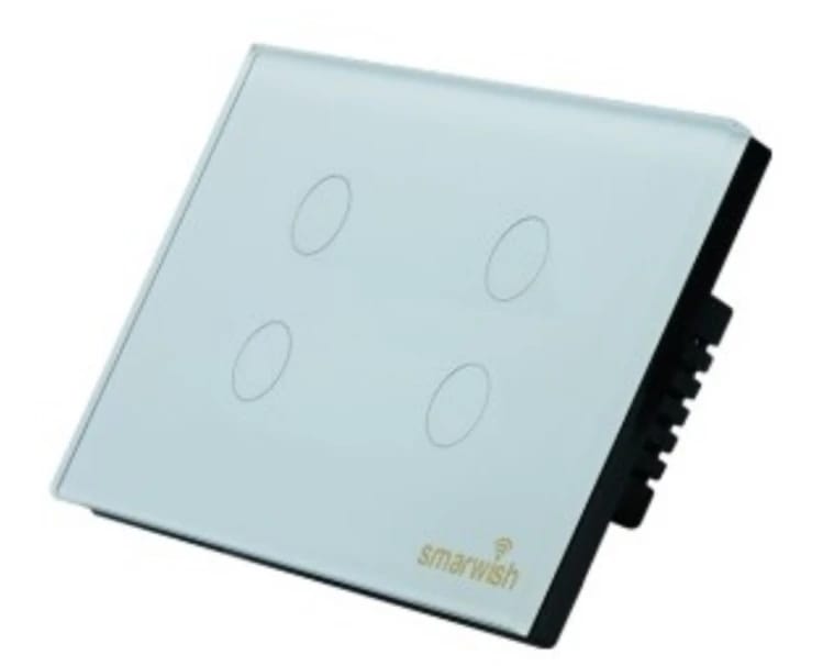 مفتاح Smarwish Tuya ذكي رباعي بمعيار أمريكي - أبيض (SmarSwitch 4G-US-W)