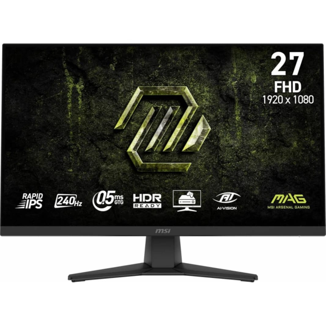 Gaming Monitor MSI MAG 272F X24, Flat 27" FHD, 240 Hz, 0.5ms Rapid IPS, HDR Ready, AMD FreeSync™ Premium, Black / 3 Years Warranty