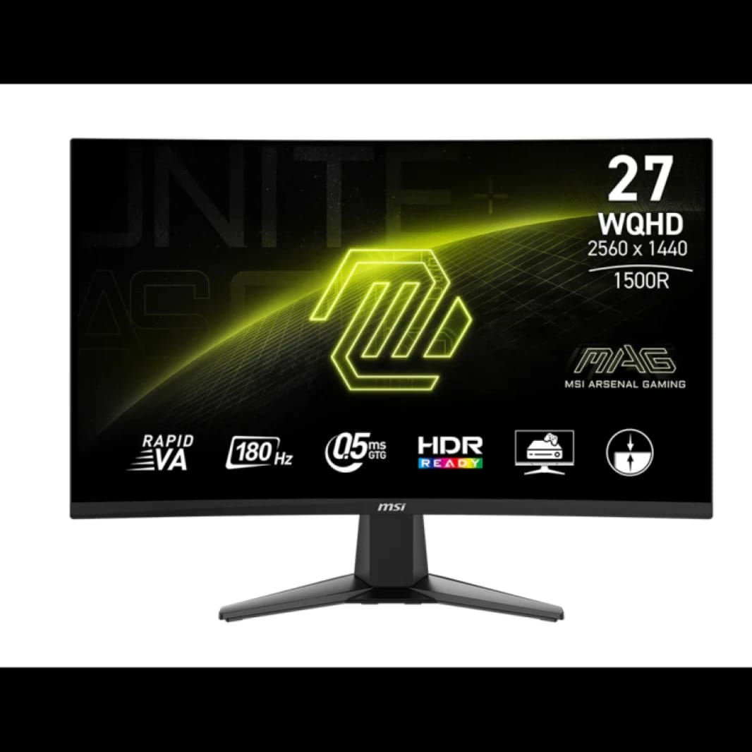 MSI MAG 27CQ6F 27" 1500R Curved Gaming Monitor, 2K (2560x1440), 180Hz, HDR Ready, Adaptive-Sync, Console Mode - 3 Year Warranty
