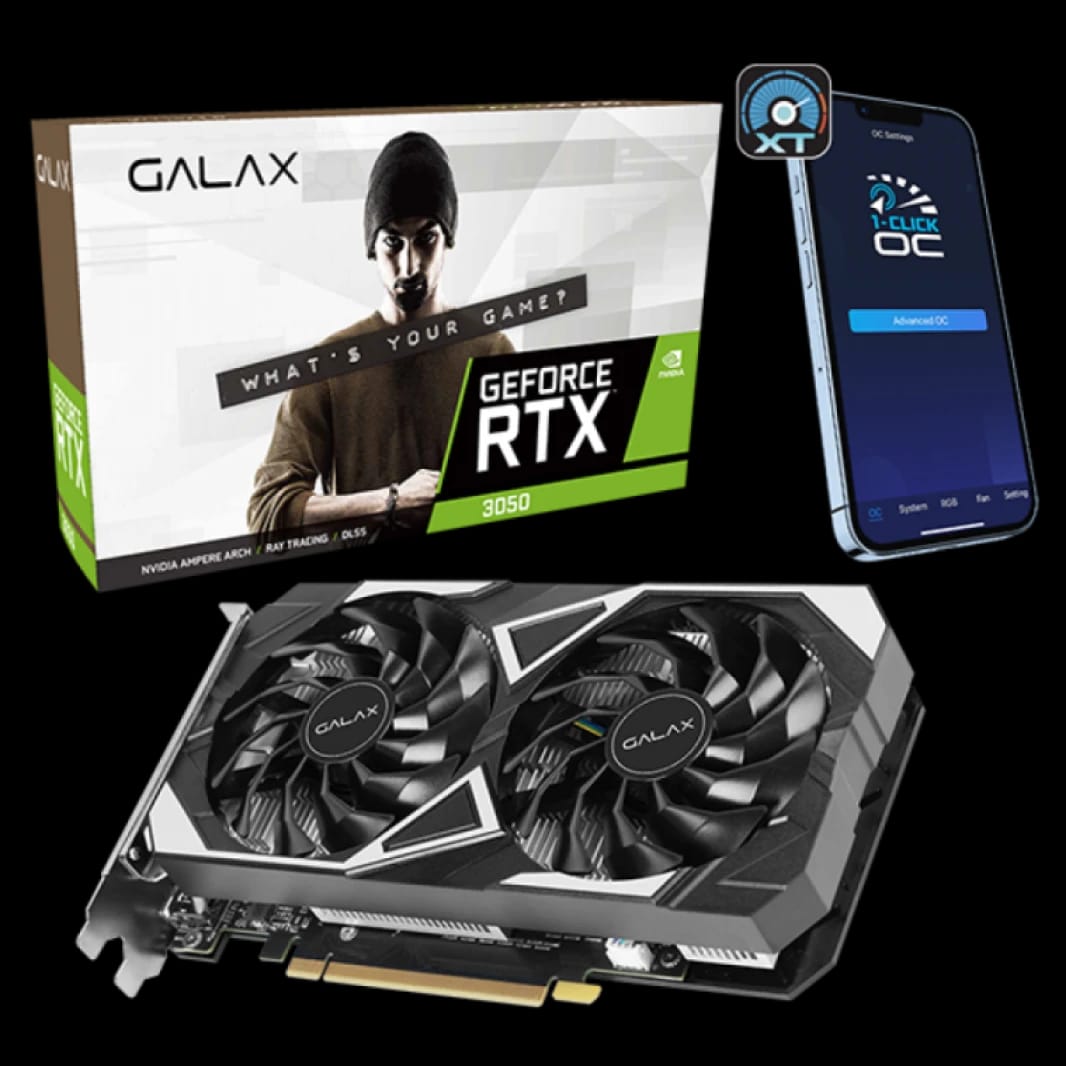 GALAX GeForce RTX™ 3050 EX 6GB GDDR6 96-bit DP/HDMI/DVI Graphics Card