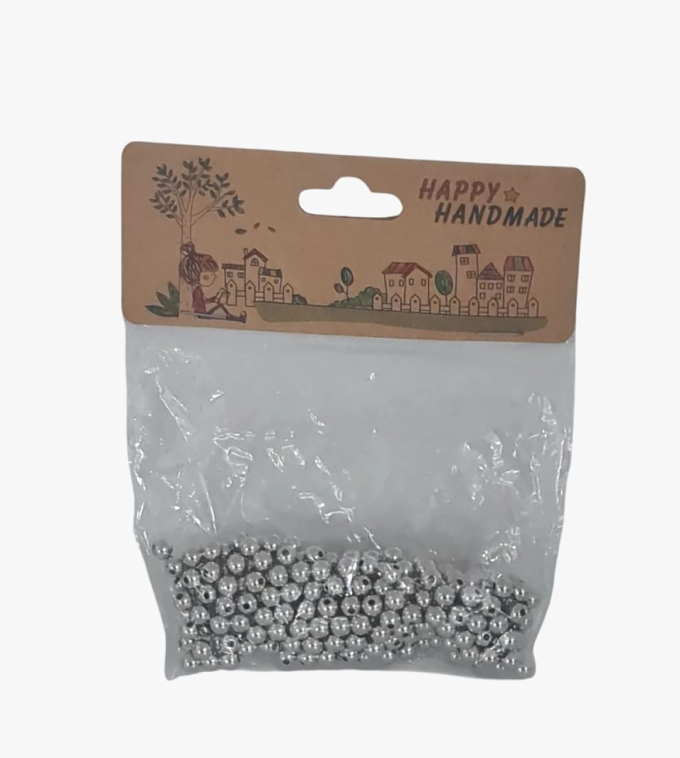 Silver Beads for Handmade Jewelry Crafting, Modern Design, for All, Happy Handmade Brand, Perfect for Artistic Crafts