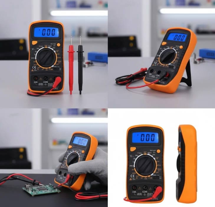 مقياس متعدد الاستخدام بشاشة LCD وتصميم حديث لعشاق الهندسة الكهربائية والإلكترونيات