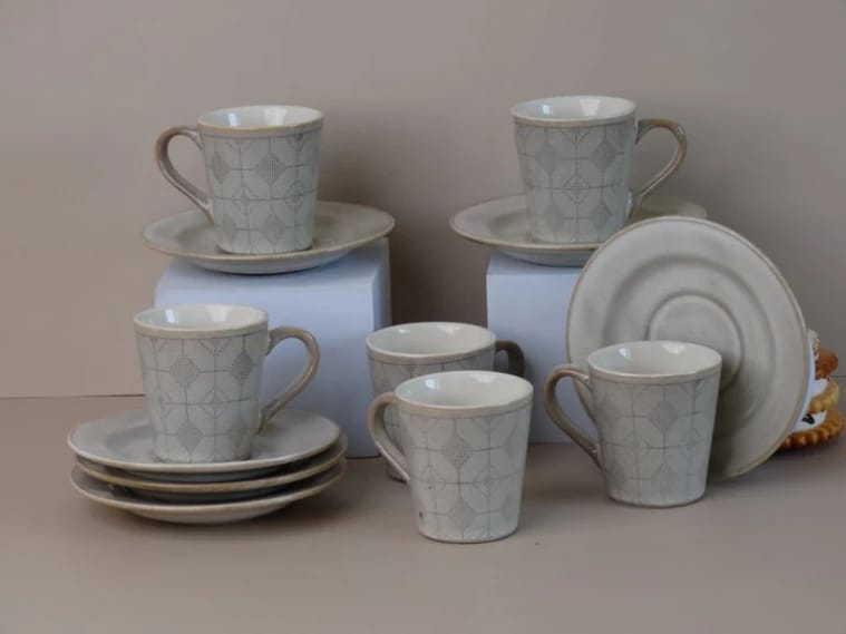 Turkish Coffee Cup Serving Set - 12 Pieces