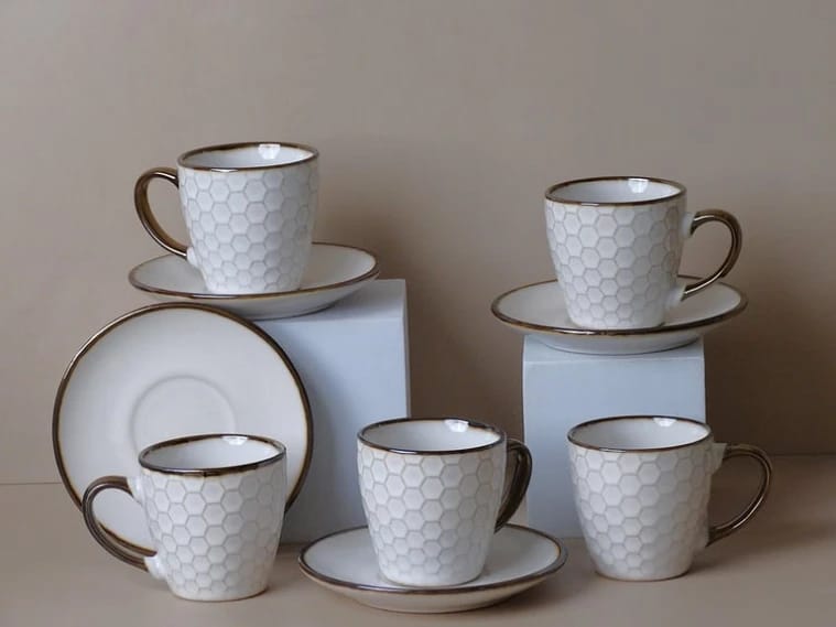 Turkish Coffee Cup Serving Set - 12 Pieces