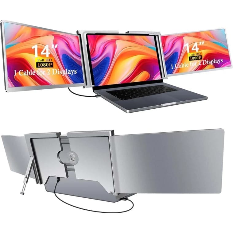 موسع الشاشة المحمول المزدوج FOPO S400 مقاس 14 بوصة للابتوب (USB-C/USB-A)
