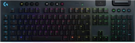 لوحة مفاتيح لوجيتك G915 LIGHTSPEED RGB الميكانيكية اللاسلكية والبلوتوث بتصميم نحيف وإضاءة GL LIGHTSYNC RGB - مفاتيح لمسية