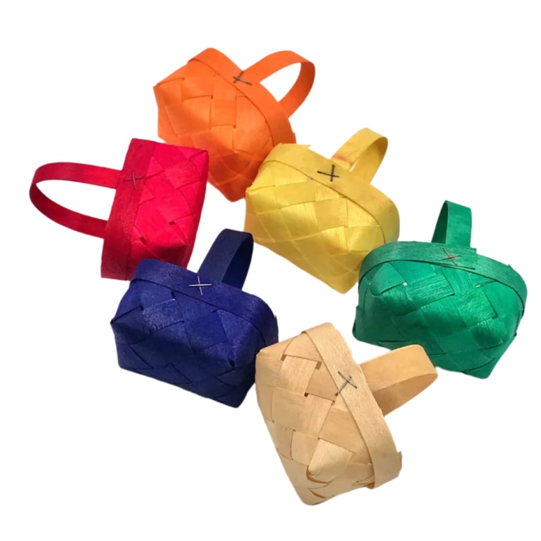 Party Time Mini Wood Baskets - Pack of 6
