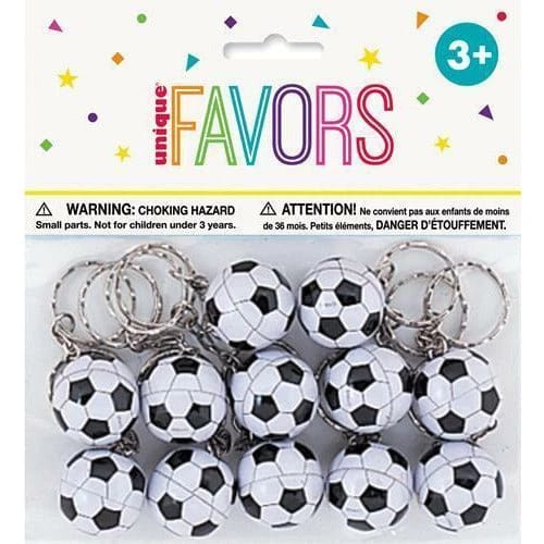 Unique Party Favors Soccer Ball Keychains - Pack of 12