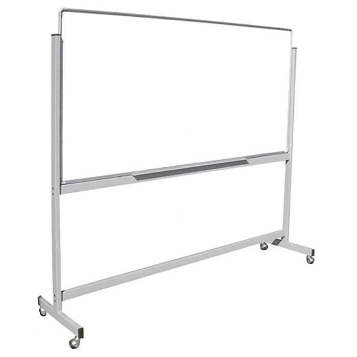 Bi-Office Aluminium Frame Magnetic Whiteboard with ROCADA Revolving Mobile Stand with Wheels