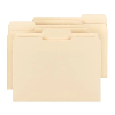 Value Filing Manila File Folders with 1/3 Cut Tabs - Box of 100