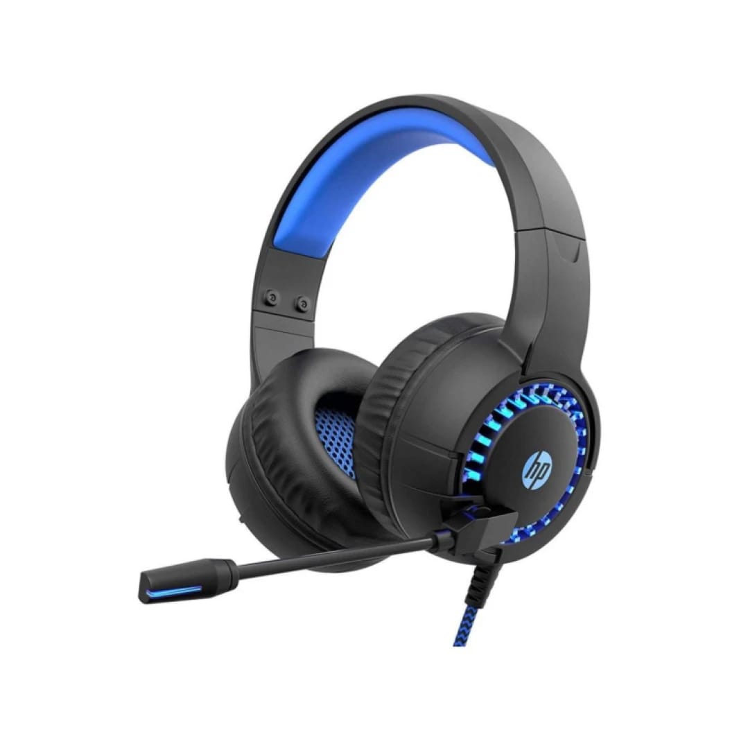 HP Gaming Headset Over Ear Headphone with Mic RGB USB Light Backlit AUX Stereo Jack Headphone for Smartphone, Ergonomic Design, DHE-8011UM