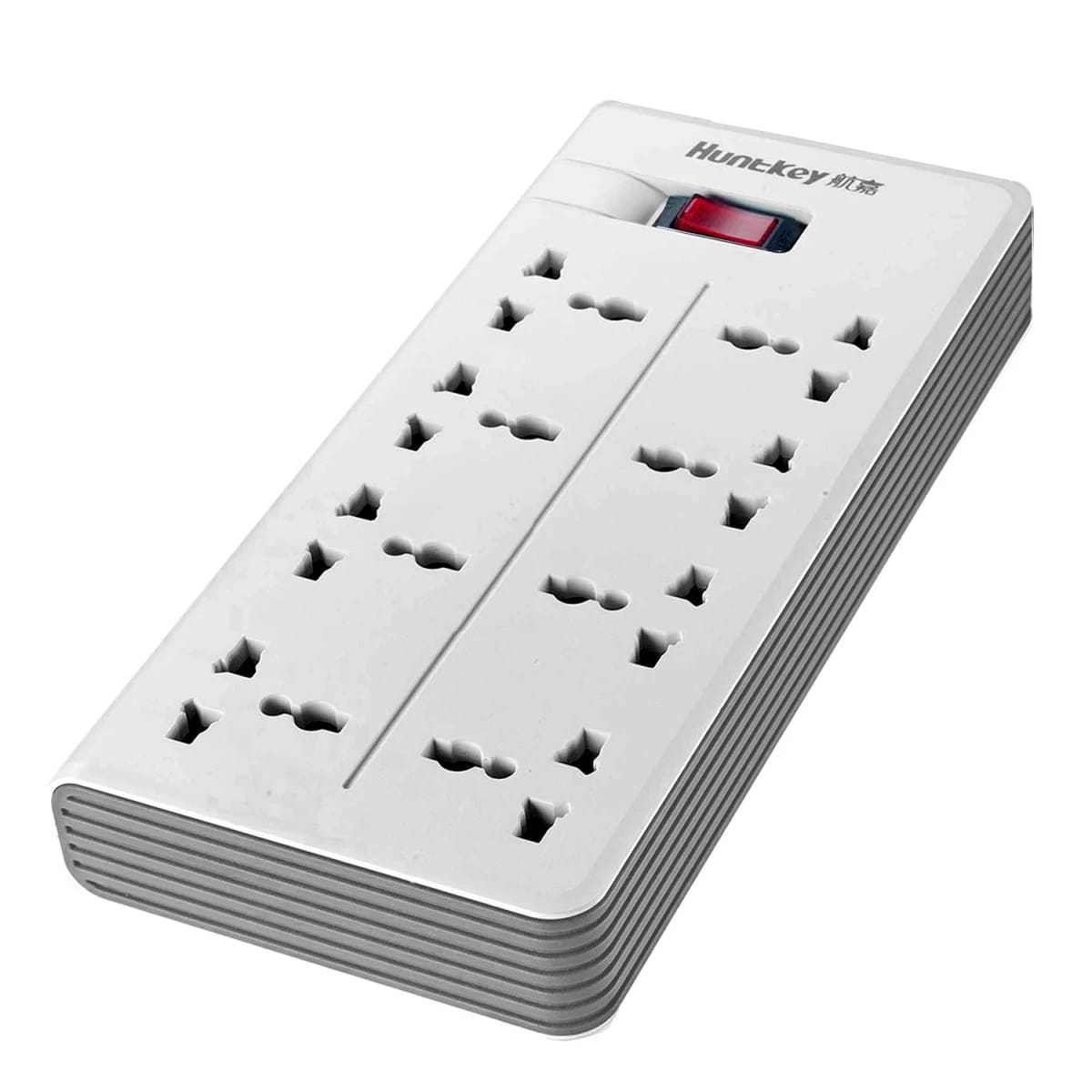Huntkey PZA801 Universal Power Strip, 8 Outlets, Overload Protection, 2500W-10A, 3M - White