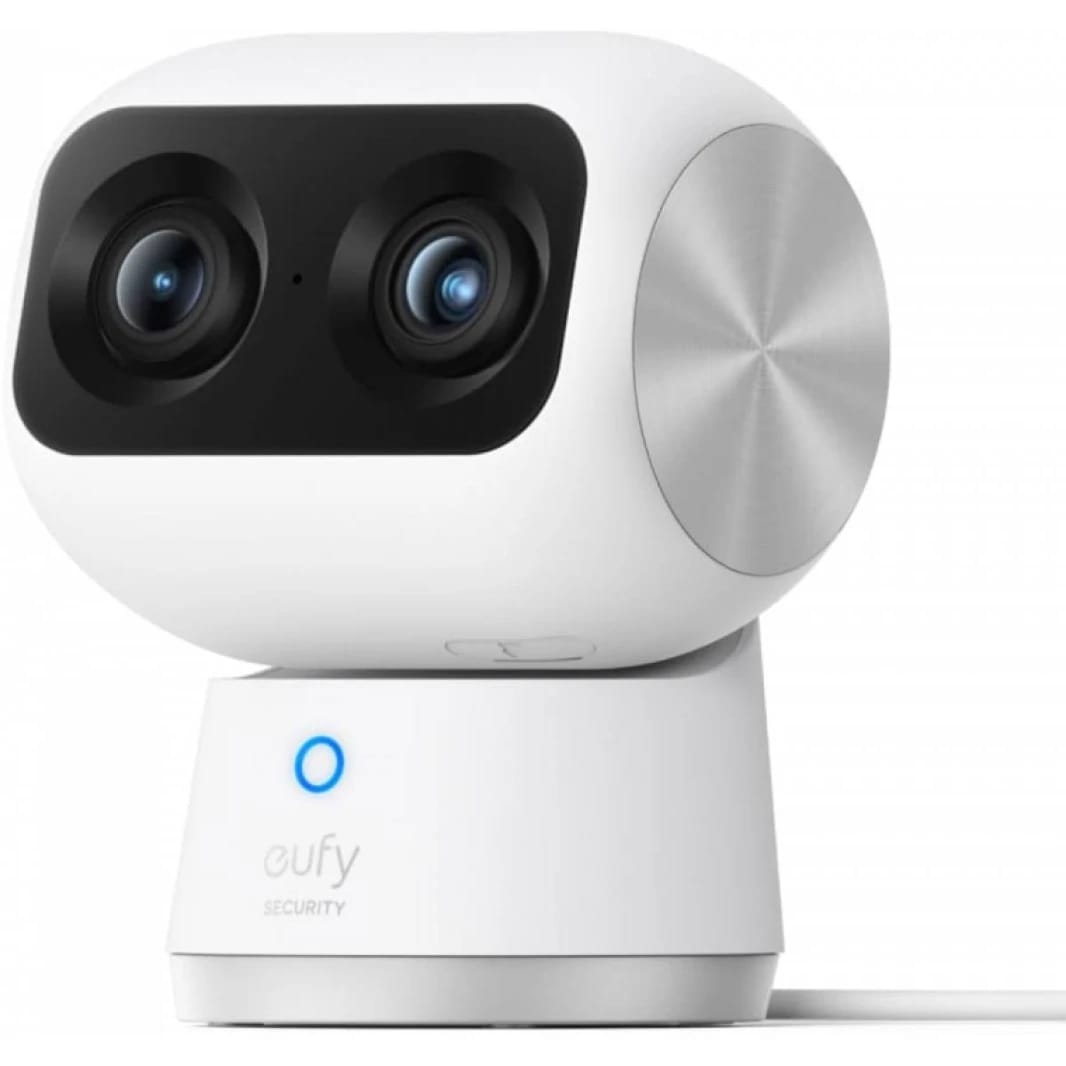 eufy Security Indoor Cam S350, Dual Cameras, 4K UHD Security Camera with 8× Zoom, 360° Camera, Baby Monitor, Pet Camera, Human/Pet Detection, AI Tracking, 2.4G/5G Wi-Fi, Plug in - 18 Month Warranty