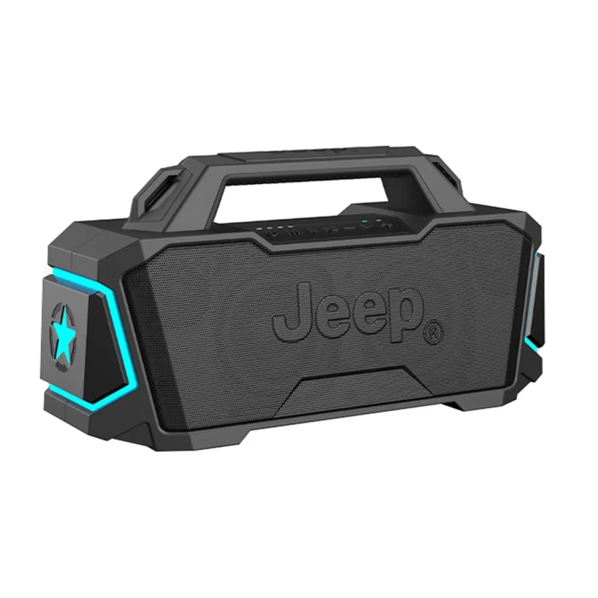 JEEP JP-SW003 Outdoor Bluetooth Speaker – 40W Dual Drivers, RGB Lighting, IPX5 Waterproof, 12000mAh Power Bank, and Multiple Playback Modes - Black