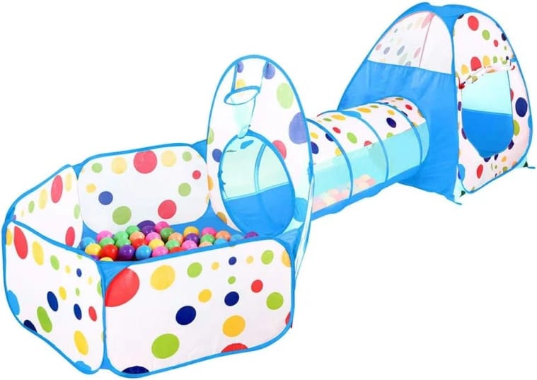 3-in-1 Tunnel Play Tent - Blue