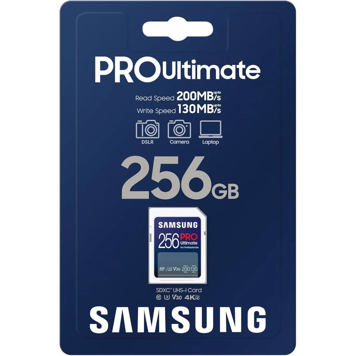 Samsung PRO Ultimate Full Size 256GB SDXC Memory Card, Up to 200 MB/s, 4K UHD, for DSLR & Mirrorless Cameras