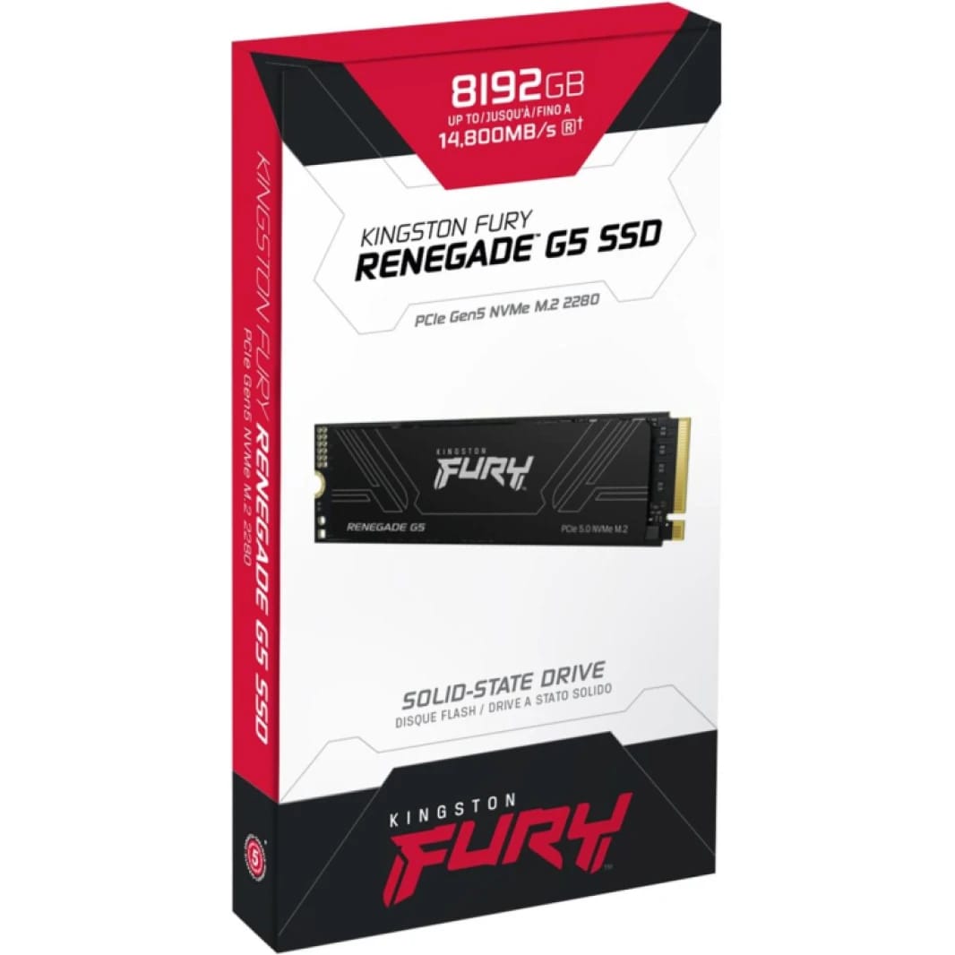 Kingston FURY Renegade G5 8TB PCIe 5.0 NVMe M.2 SSD - Sequential Read/Write (14800/14000 MB/s)