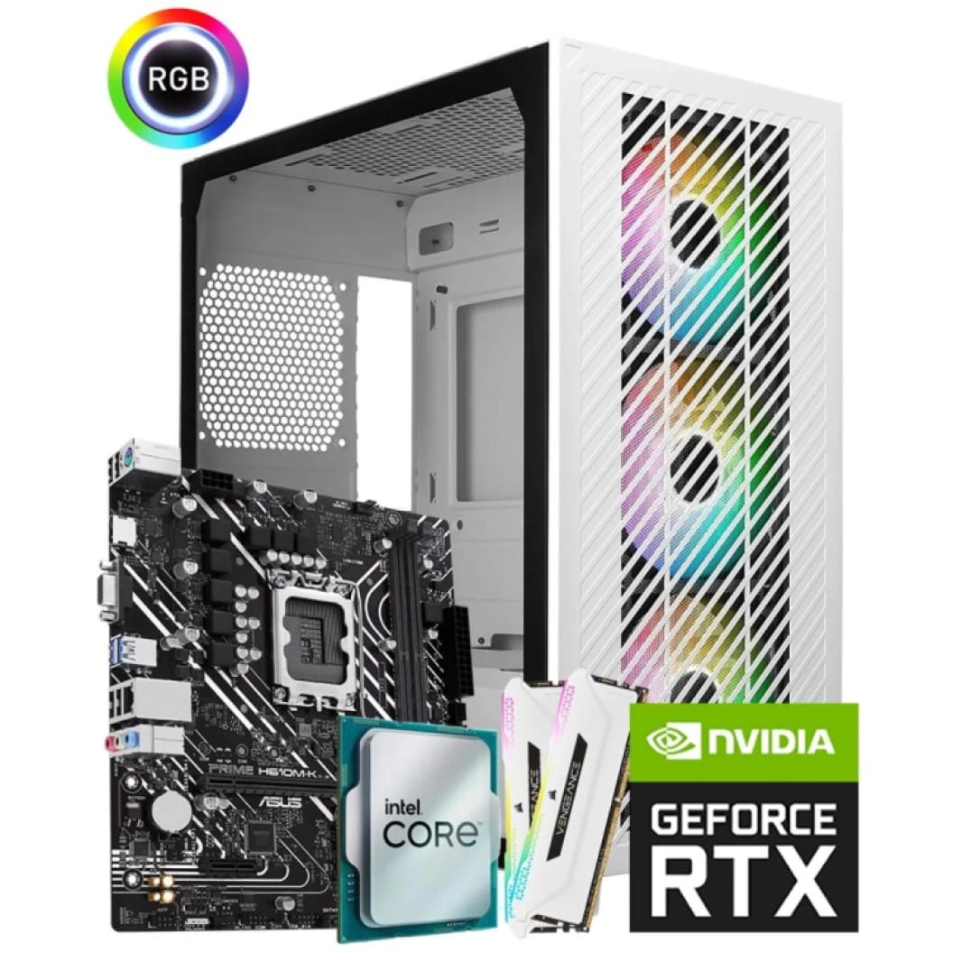 INTEL CORE i5 12400F // RTX 5060 8GB // 16GB RAM DDR4 - Black & White Budget Build