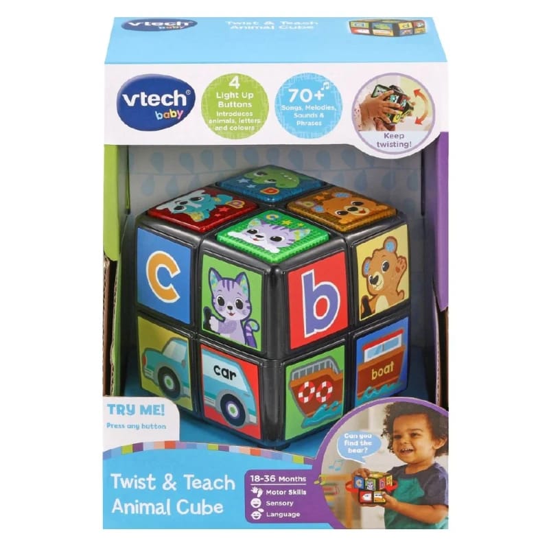 VTech Twist & Teach Animal Cube | Educational Baby Toy | Letters & Colors