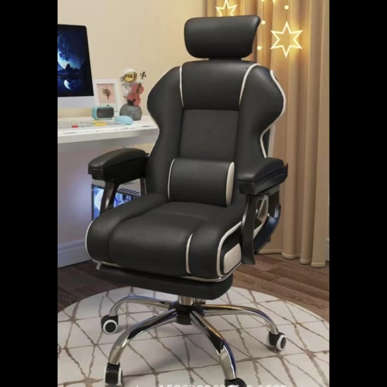 Leather Recliner Chair with Durable Chrome Base and Wheels