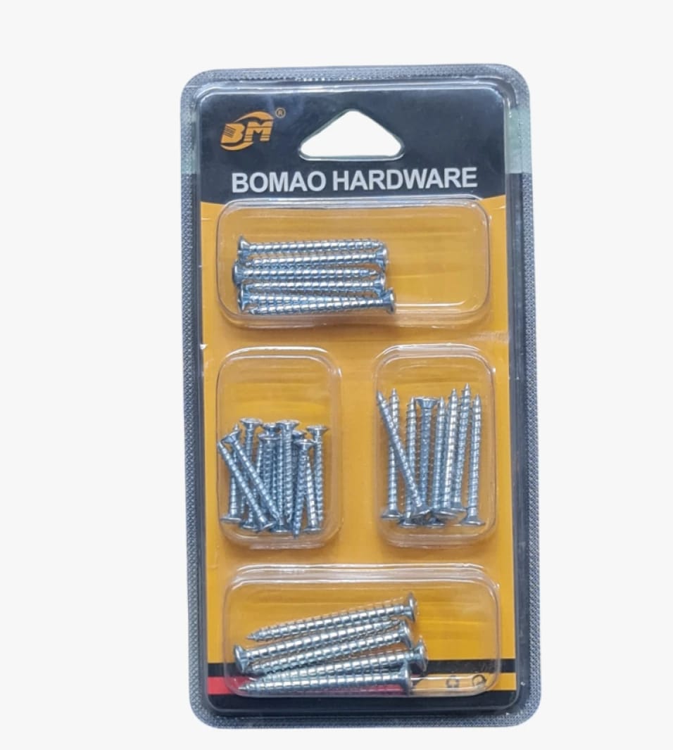 Bomao Hardware Screw Set, Multi-Size Assortment, Durable Metal Design for Mounting, Ideal for DIY Enthusiasts and Professionals