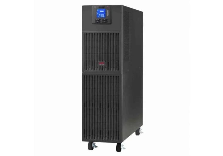 جهاز APC Easy UPS On-Line، بقدرة 6 كيلو فولت أمبير/6 كيلو واط، تصميم برجي، 230 فولت، مخرج توصيل مباشر ثلاثي الأسلاك (1P+N+E)، فتحة بطاقة ذكية، شاشة LCD