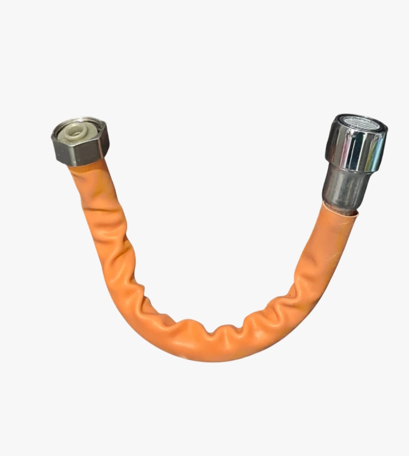 Flexible Orange Gas Hose with Metal Ends for Safe Home Use and Easy Installation Connection